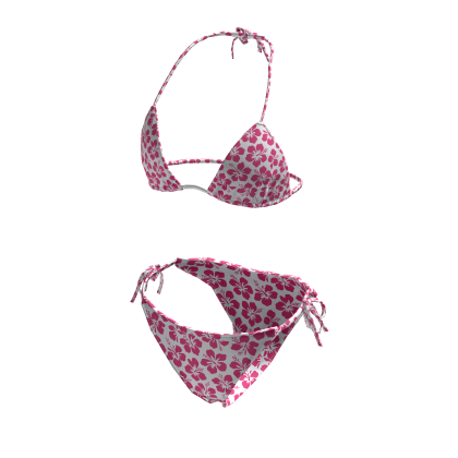 Hawaiian BIkini Swimsuit Hot Pink thumbnail