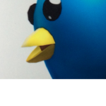 The blue bird says chirp chirp