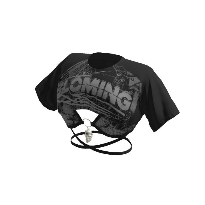 Y2K Emo Goth Black Crop Top Aesthetic