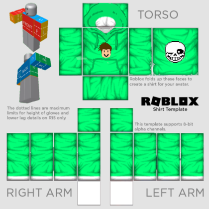 green fan hoodie Roblox decal