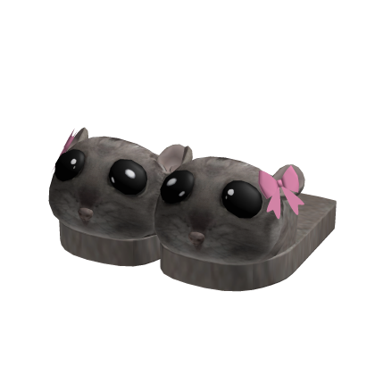 Hamster Slippers With Pink Bow thumbnail
