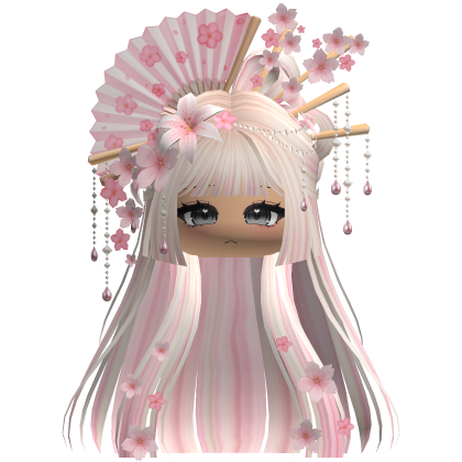 Mystical Hair w/ Sakura Headpiece (Beige&Pink) Roblox item