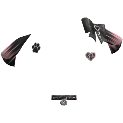 Black&Pink Gothic Y2k Ear Paw Furry Accessories
