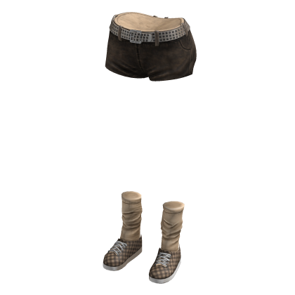 Brown Cute Denim Shorts w/ Shoes thumbnail