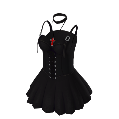 Suspenders black dress thumbnail