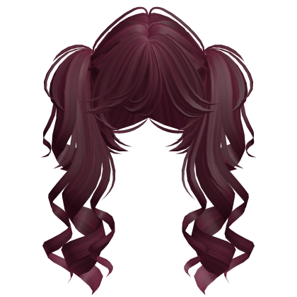 Cute Long Curly Pigtails (Dark Pink) Roblox item