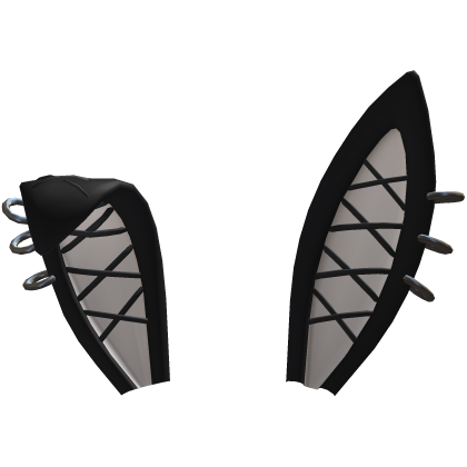 Black Stitched Bunny Ears w/ Piercings thumbnail