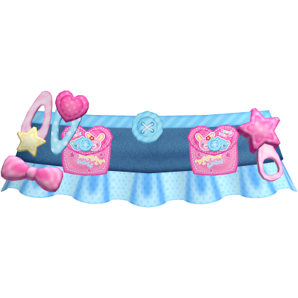 Cute Kawaii Blue Popo Mezzo Piano Denim Skirt