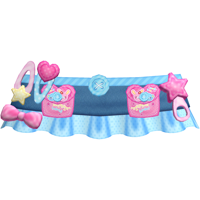 Cute Kawaii Blue Popo Mezzo Piano Denim Skirt