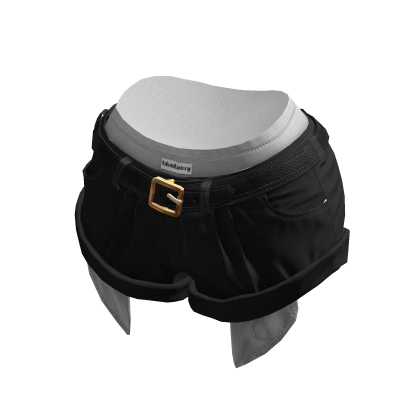 Preppy Black Cotton Micro Shorts BB thumbnail