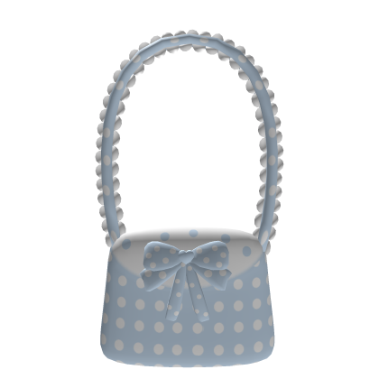 adorable polka dot blue & white side ruffled bag