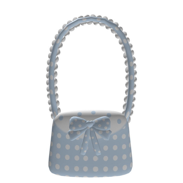 adorable polka dot blue & white side ruffled bag