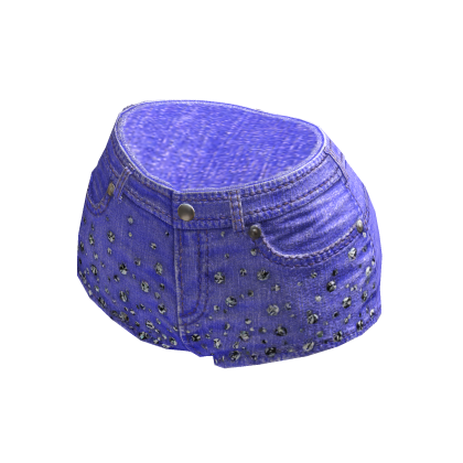 BB Purple KPop Denim Gemstone Shorts thumbnail