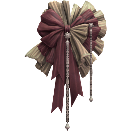 Burgundy & Ivory Lace Bow Headpiece Roblox item