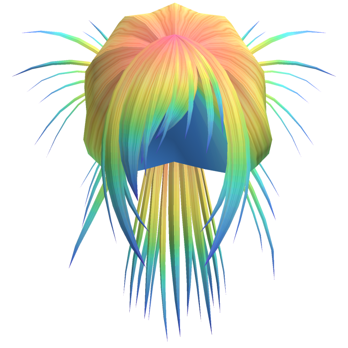 Anime Spiky High Bun w/ Side Bangs (Rainbow)