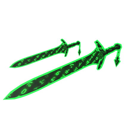 Green Hacker Cartoony Demon Swords