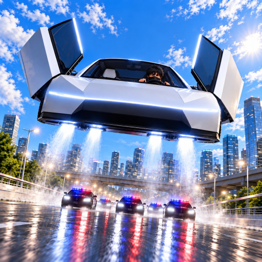 Tesla Roadster Chase
