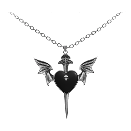 Batwing Dagger Heart Necklace