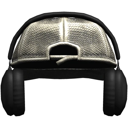 Y2K Distressed Backwards Cap w/ Headphones Beige | Roblox Item