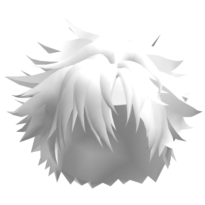 Messy White Hair w/ Silver Blue Gem King Crown 