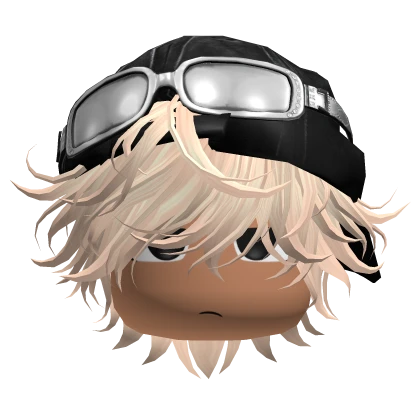 ໒꒱ Messy Emo Blonde Hair W/ Y2k Cap & Side Glare | Roblox Item