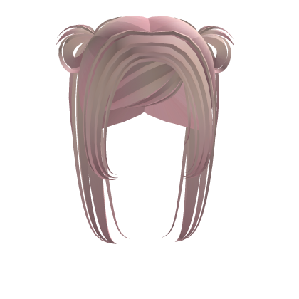 brown and pink pigtail hair buns!!