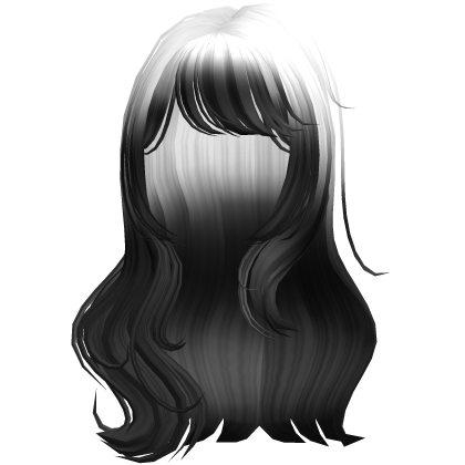 ♡ elegant long wavy hair (white to black) Roblox item