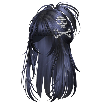 Skull Spikey Emo Half Up Navy Leopard