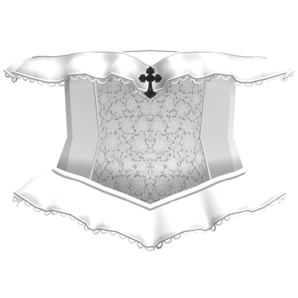 ♡ : white goth cross corset