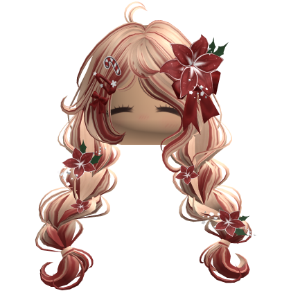 ♡ Christmas Preppy Flower Braids (Blonde & Red)