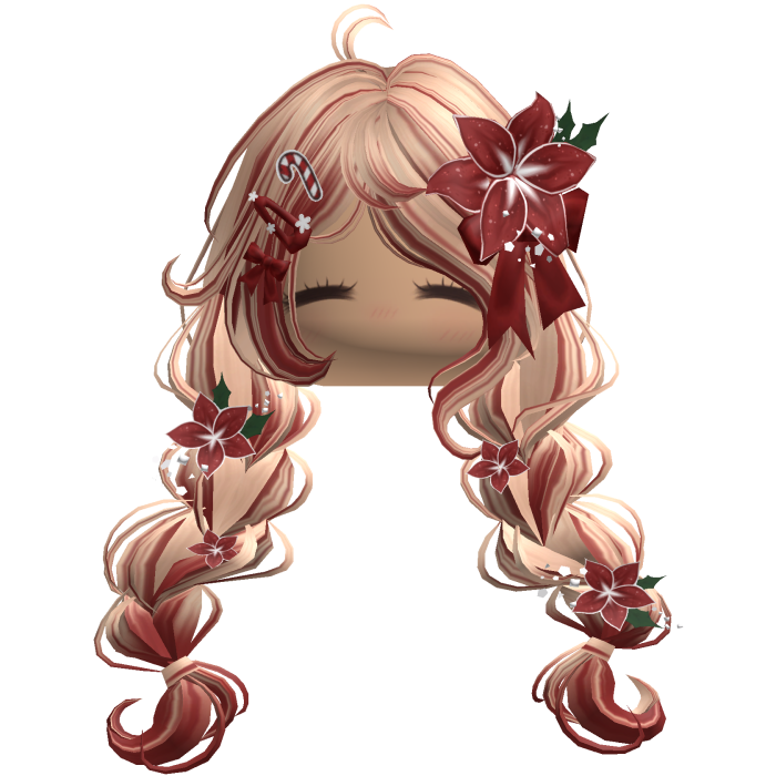 ♡ Christmas Preppy Flower Braids (Blonde & Red)
