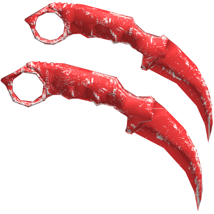[PBR] White and Red Mori Gothic Dual Karambits
