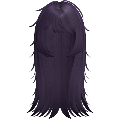 Messy Purple Long Emo Hair