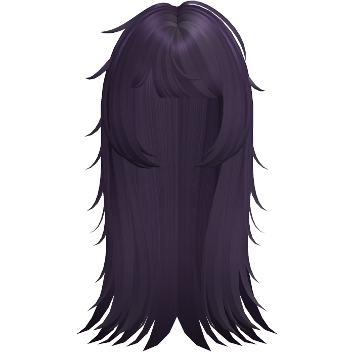 Messy Purple Long Emo Hair