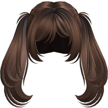 Long Layered Fluffy Ponytail Hair (Brown) Roblox item
