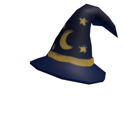 Navy Blue and Gold Wizard Hat