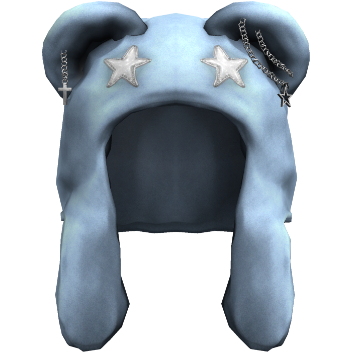 Grunge Bear Hat w/ Chains (Blue)