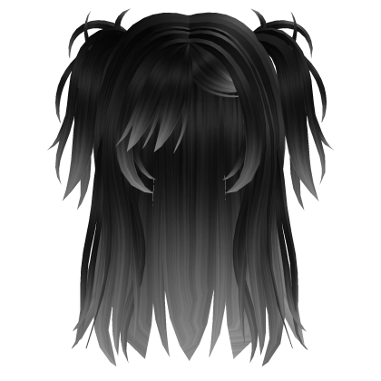 Black & White Large Emo With Medium Pigtails Hair Roblox item