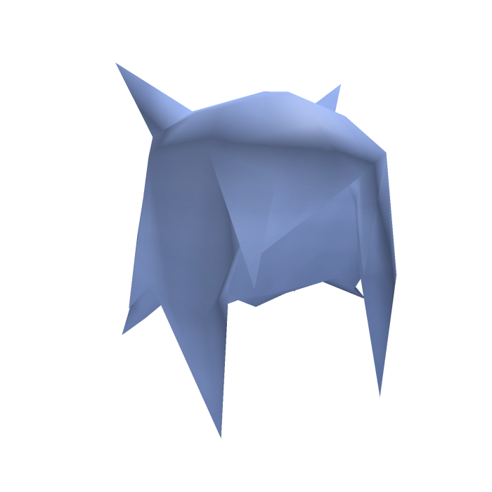 cute low poly horns spikey hair - blue