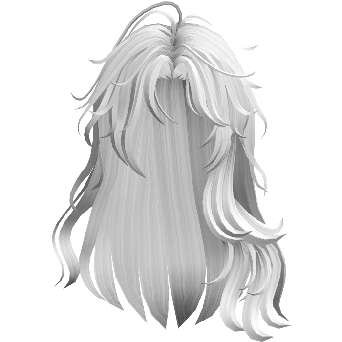 Long Wavy Side Part Hair - White