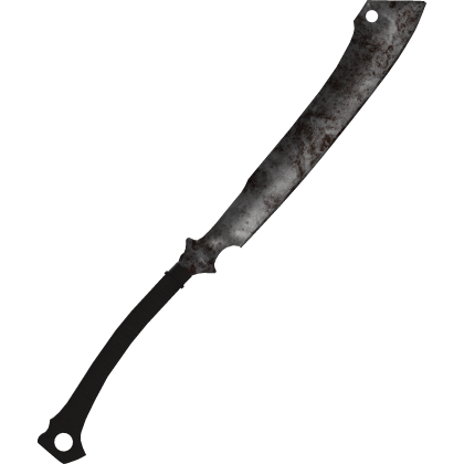 Rusty Horror Machete Cleaver Silver & Black