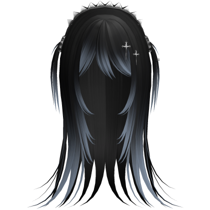Vampire Goth Wispy Long Hair Black Blue Roblox item