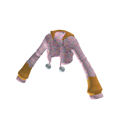 Cute Ice Cream Sprinkles Pink Jacket Pompom🍨