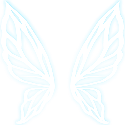 ♡ kawaii emissive neon blue fairy wings