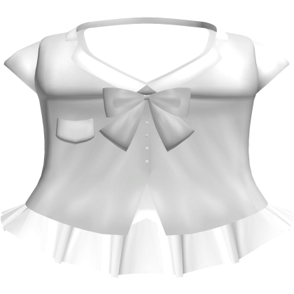 School girl kawaii emo white dress white bow thumbnail