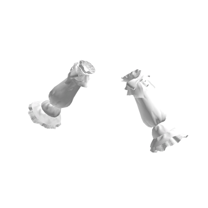 🍀Ruffle Lace Arm Sleeves (White) thumbnail