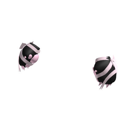 🤍 laced ribbon kitty paws w claws black & pink thumbnail