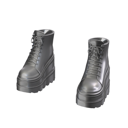 Ankle Platform Boots - Silver