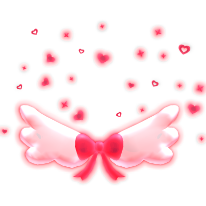 [GLOWING] Red Heart Angel Wings Cute Aura