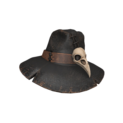 Weathered Raven Skull Hunter Fedora